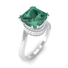 Rosec Jewels-Created Green Sapphire Bypass Engagement Ring with Moissanite