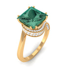 Rosec Jewels-Created Green Sapphire Bypass Engagement Ring with Moissanite