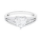 Rosec Jewels-Certified Cubic Zirconia Heart Engagement Ring