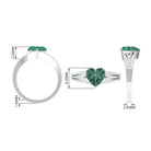 Rosec Jewels-Heart Shape Created Green Sapphire and Diamond Engagement Ring