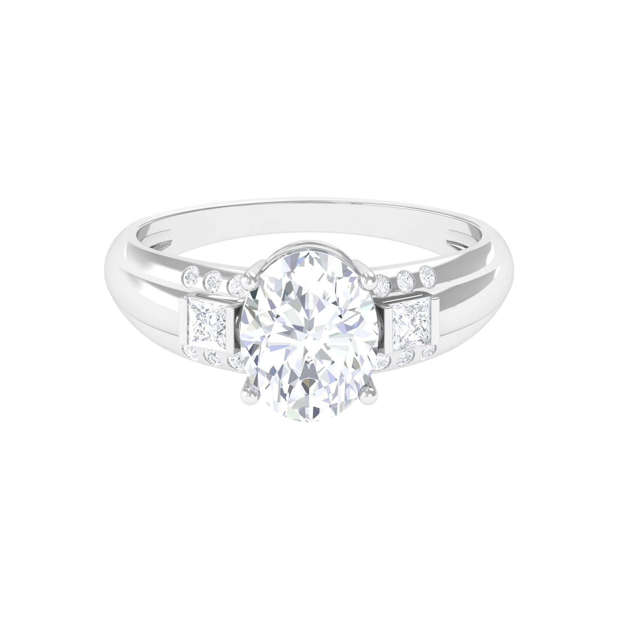 Rosec Jewels-Oval Cubic Zirconia Solitaire Engagement Ring