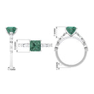 Rosec Jewels-Princess Cut Lab Grown Green Sapphire Solitaire Engagement Ring