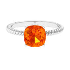 Rosec Jewels-Created Orange Sapphire Solitaire Engagement Ring