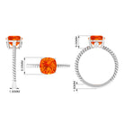 Rosec Jewels-Created Orange Sapphire Solitaire Engagement Ring