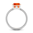 Rosec Jewels-Created Orange Sapphire Solitaire Engagement Ring