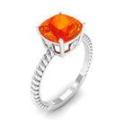 Rosec Jewels-Created Orange Sapphire Solitaire Engagement Ring