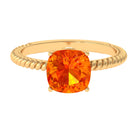 Rosec Jewels-Created Orange Sapphire Solitaire Engagement Ring