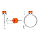 Rosec Jewels-Created Orange Sapphire Solitaire Engagement Ring