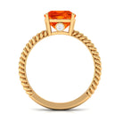 Rosec Jewels-Created Orange Sapphire Solitaire Engagement Ring