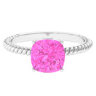 Rosec Jewels-Created Pink Sapphire Solitaire Engagement Ring