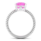 Rosec Jewels-Created Pink Sapphire Solitaire Engagement Ring