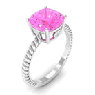 Rosec Jewels-Created Pink Sapphire Solitaire Engagement Ring