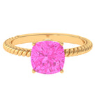 Rosec Jewels-Created Pink Sapphire Solitaire Engagement Ring