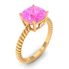 Rosec Jewels-Created Pink Sapphire Solitaire Engagement Ring