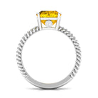 Rosec Jewels-Created Yellow Sapphire Solitaire Engagement Ring