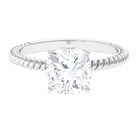 Rosec Jewels-Cushion Cut Cubic Zirconia Solitaire Engagement Ring