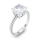 Rosec Jewels-Cushion Cut Cubic Zirconia Solitaire Engagement Ring