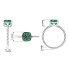 Rosec Jewels-Created Green Sapphire Solitaire Engagement Ring