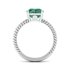 Rosec Jewels-Created Green Sapphire Solitaire Engagement Ring