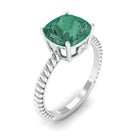 Rosec Jewels-Created Green Sapphire Solitaire Engagement Ring