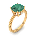 Rosec Jewels-Created Green Sapphire Solitaire Engagement Ring