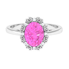 Rosec Jewels-Vintage Style Lab Grown Pink Sapphire Oval Engagement Ring