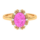 Rosec Jewels-Vintage Style Lab Grown Pink Sapphire Oval Engagement Ring