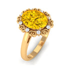 Rosec Jewels-Vintage Inspired Lab Grown Yellow Sapphire Oval Engagement Ring