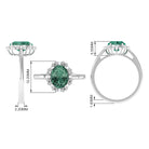 Rosec Jewels-Vintage Style Lab Grown Green Sapphire Engagement Ring with Diamond