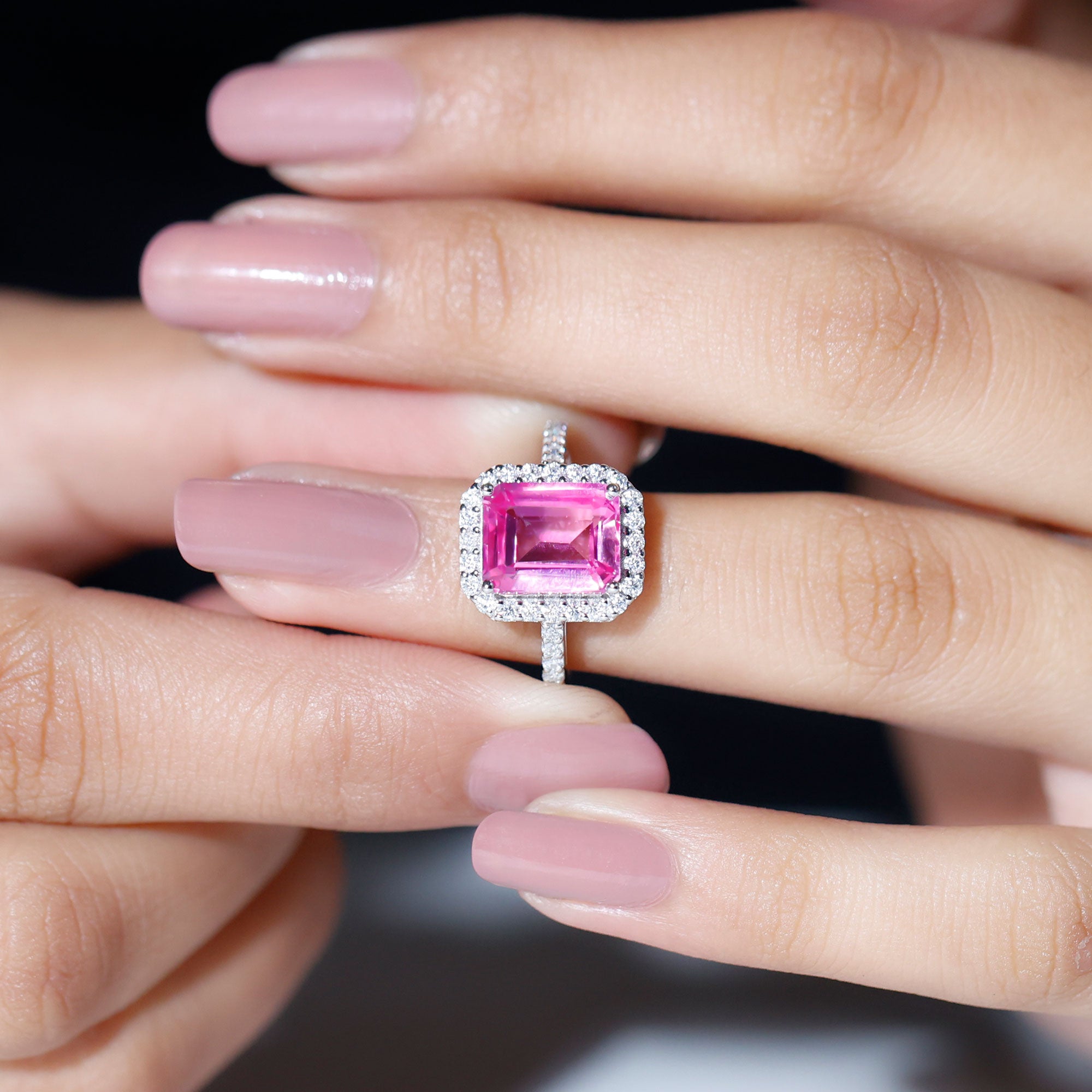 Natural hotsell Pink Sapphire 4.50 Ct Certified Emerald Cut Loose Gemstone For Ring Use