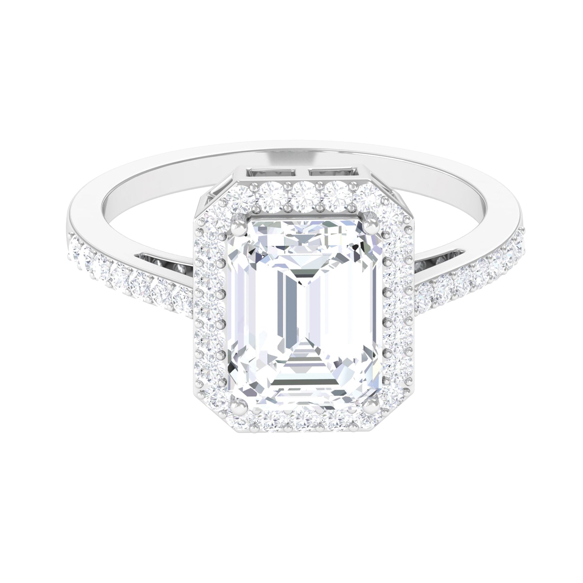 Rosec Jewels-Emerald Cut Cubic Zirconia Statement Engagement Ring