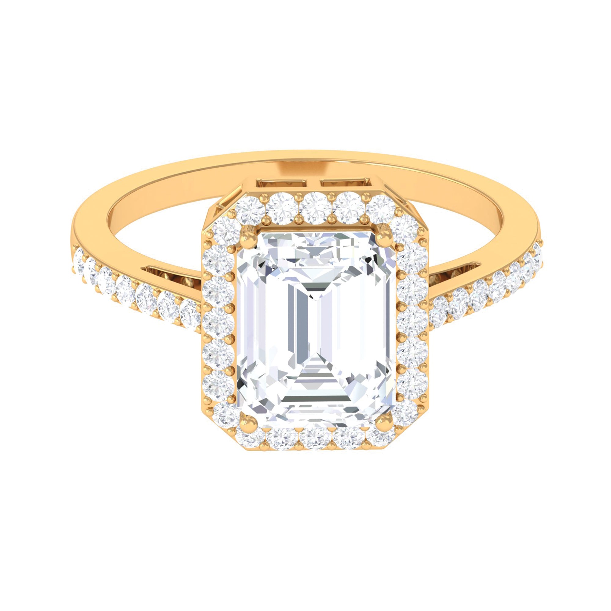 Rosec Jewels-Emerald Cut Cubic Zirconia Statement Engagement Ring