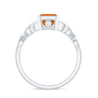 Rosec Jewels-Solitaire Created Orange Sapphire Celtic Engagement Ring