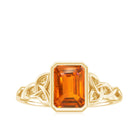 Rosec Jewels-Solitaire Created Orange Sapphire Celtic Engagement Ring