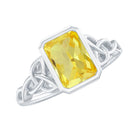 Rosec Jewels-Lab Created Yellow Sapphire Engagement Ring with Moissanite