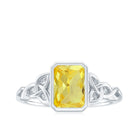 Rosec Jewels-Lab Created Yellow Sapphire Engagement Ring with Moissanite