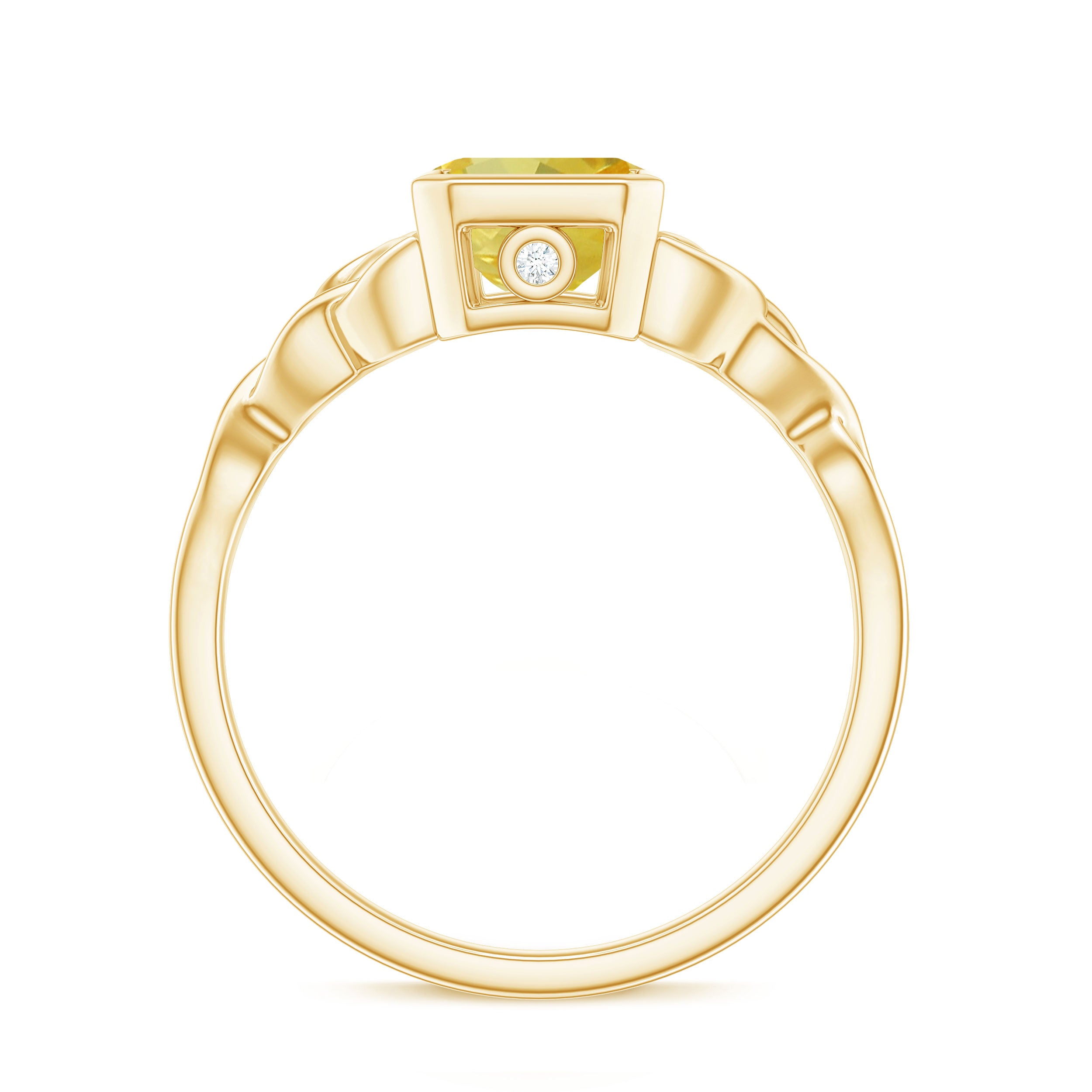 Rosec Jewels-Lab Created Yellow Sapphire Engagement Ring with Moissanite