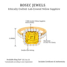 Rosec Jewels-Created Yellow Sapphire and Moissanite Halo Engagement Ring