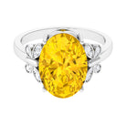 Rosec Jewels-Oval Created Yellow Sapphire Solitaire Engagement Ring