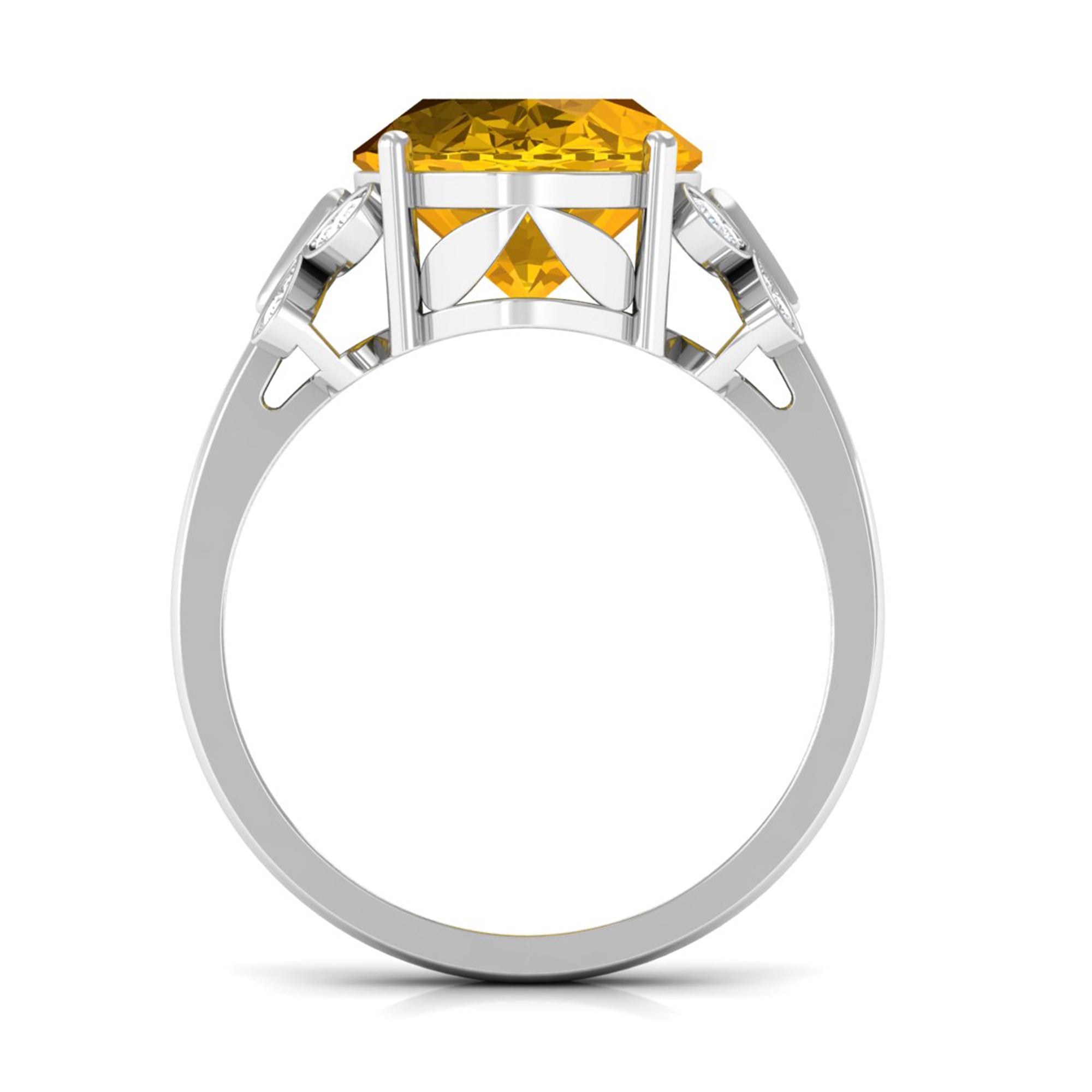 Rosec Jewels-Oval Created Yellow Sapphire Solitaire Engagement Ring