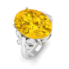 Rosec Jewels-Oval Created Yellow Sapphire Solitaire Engagement Ring