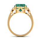 Rosec Jewels-Oval Created Green Sapphire Statement Ring with Diamond