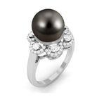 Rosec Jewels-Natural Tahitian Pearl Flower Cocktail Ring with Diamond