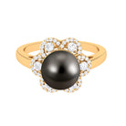 Rosec Jewels-Natural Tahitian Pearl Flower Cocktail Ring with Diamond