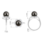 Rosec Jewels-Natural Tahitian Pearl Flower Cocktail Ring with Diamond