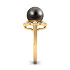 Rosec Jewels-Natural Tahitian Pearl Flower Cocktail Ring with Diamond