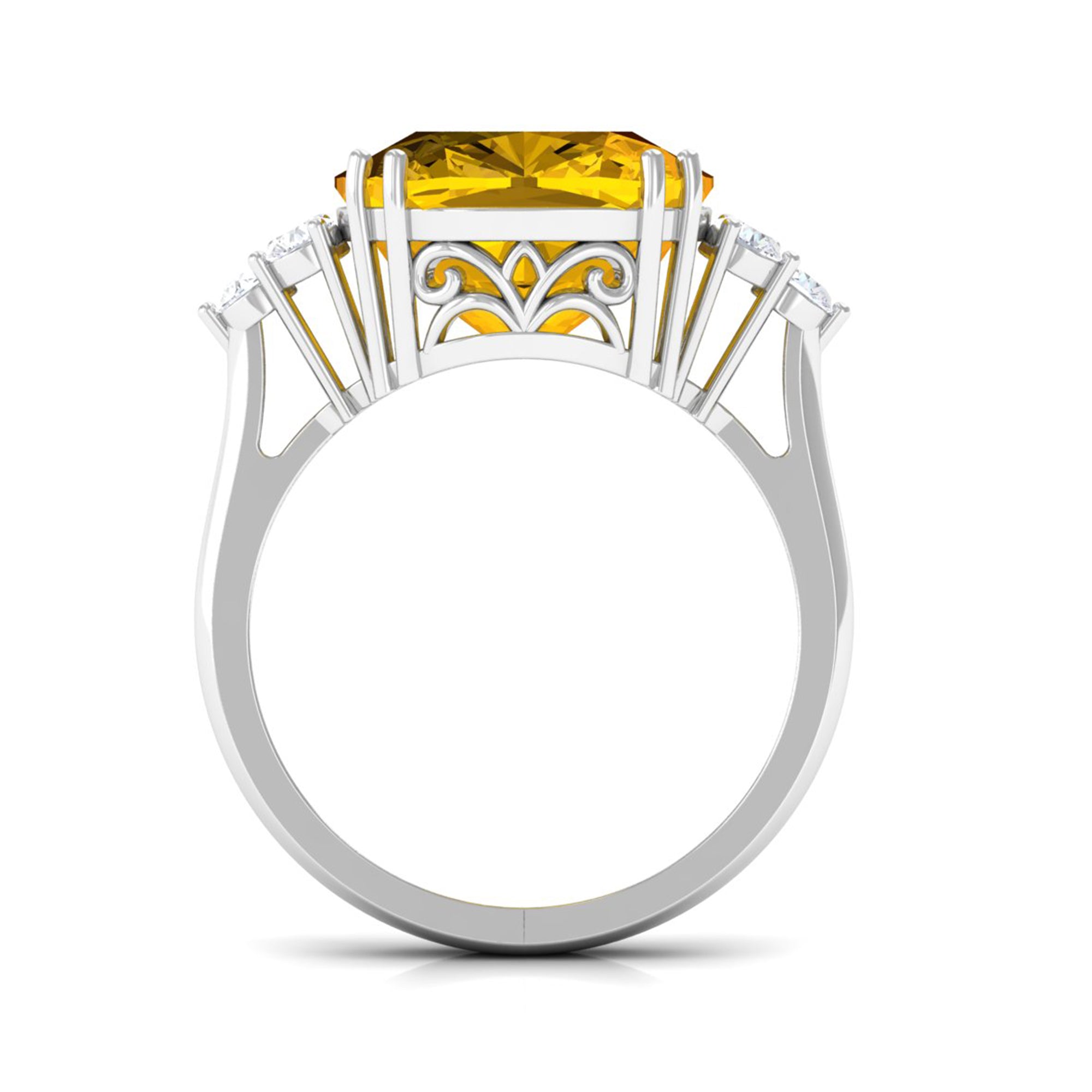 Rosec Jewels-Lab Created Yellow Sapphire Solitaire Engagement Ring