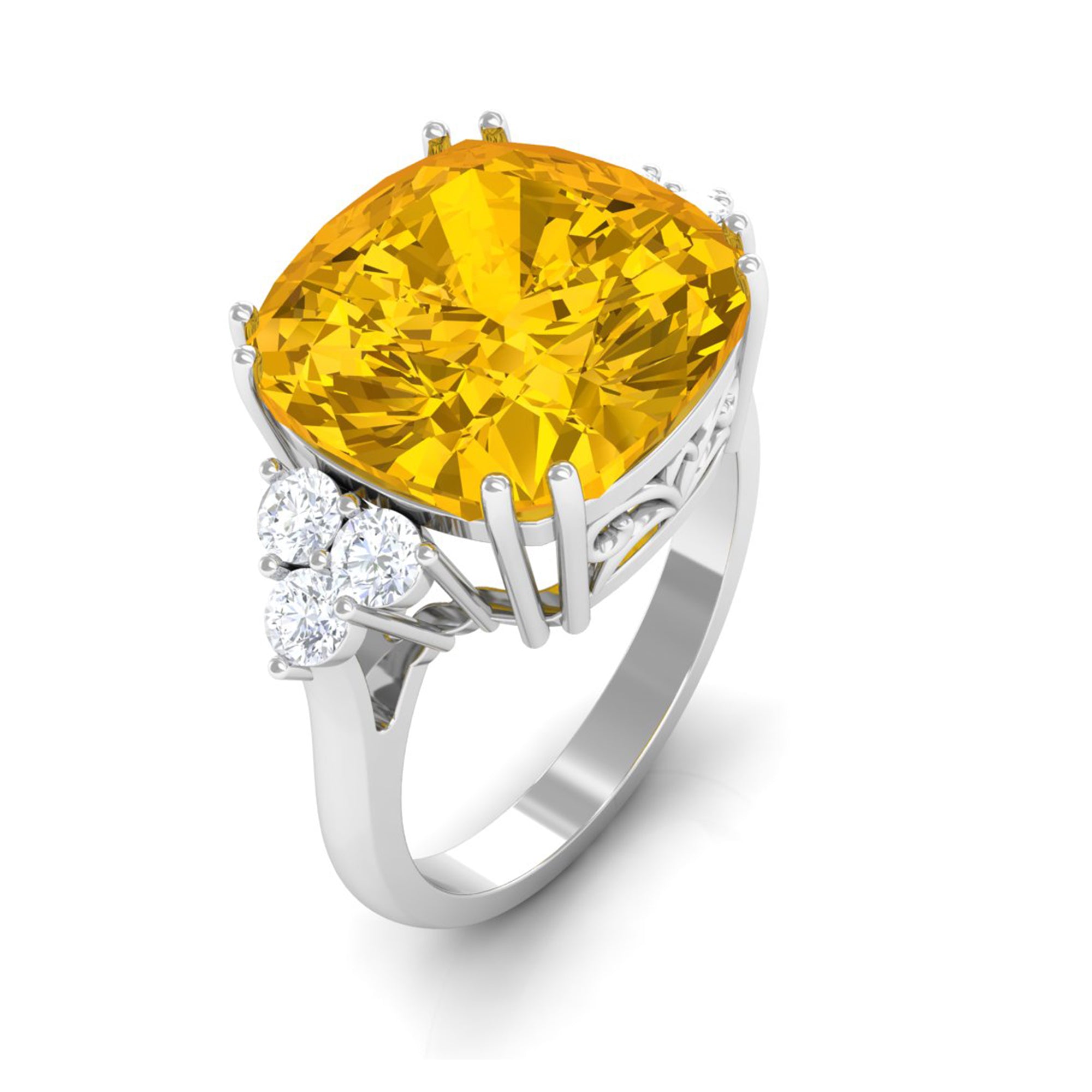 Rosec Jewels-Lab Created Yellow Sapphire Solitaire Engagement Ring