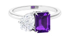 Rosec Jewels-Real Amethyst and Moissanite Toi Et Moi Ring