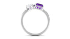 Rosec Jewels-Real Amethyst and Moissanite Toi Et Moi Ring